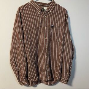 The North Face Mens Large Vented Outdoor Plaid Long Sleeve Button Up Shirt Plaid